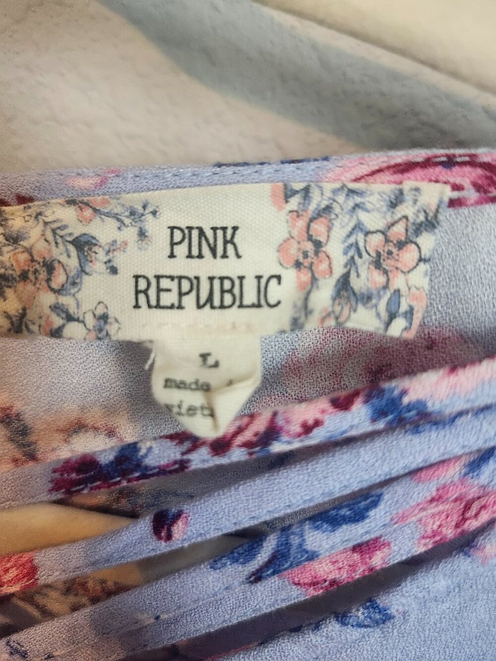 Pink Republic Floral Criss Cross Long Sleeve Blouse Top Size L - Picture 3 of 3